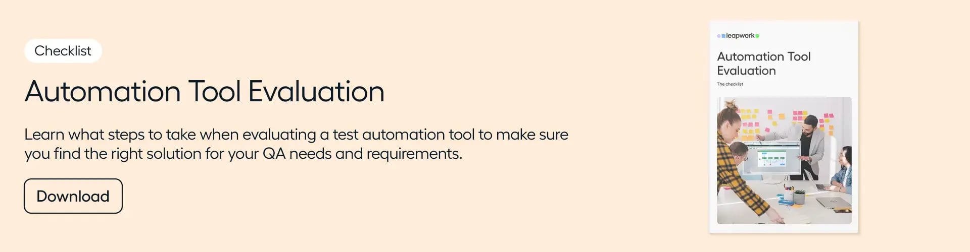 automation tool evaluation checklist
